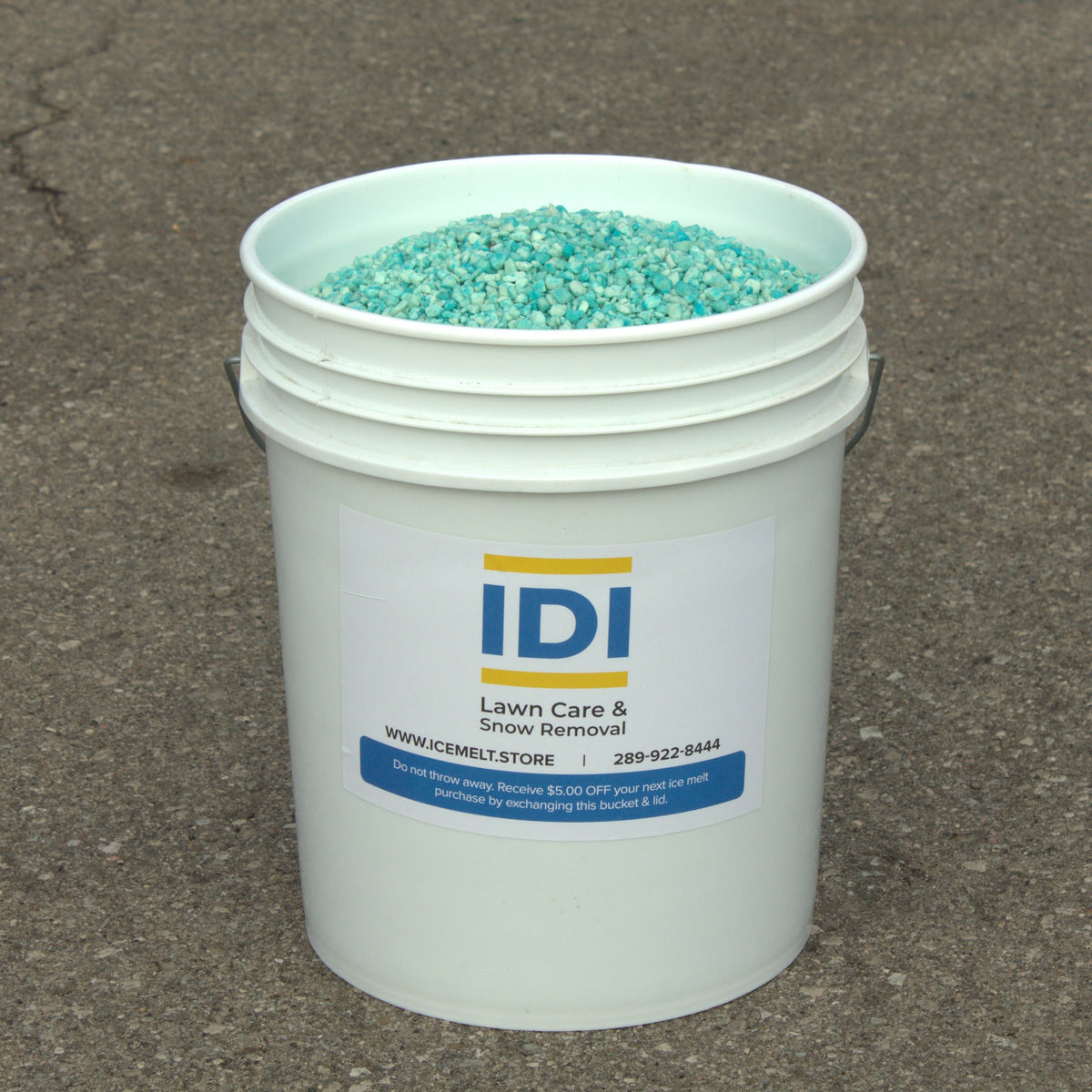 50lbs Premium Blue Ice Melt 5 Rebate on bucket returns IDI Lawn